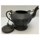 Antique Torch & Large Asain Style Metal Pot