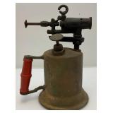 Antique Torch & Large Asain Style Metal Pot