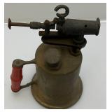 Antique Torch & Large Asain Style Metal Pot