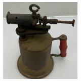 Antique Torch & Large Asain Style Metal Pot