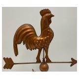 Metal Copper Colored Rooster Weathervane Décor 17"