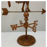 Metal Copper Colored Rooster Weathervane Décor 17"