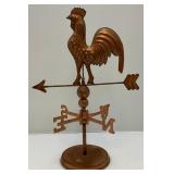 Metal Copper Colored Rooster Weathervane Décor 17"