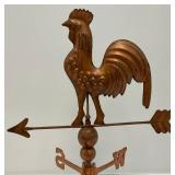 Metal Copper Colored Rooster Weathervane Décor 17"