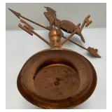 Metal Copper Colored Rooster Weathervane Décor 17"