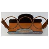 Vintage Sunny Soda Pop Holder With Vintage 7UP & Squirt Bottles