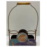 Vintage Sunny Soda Pop Holder With Vintage 7UP & Squirt Bottles