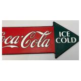Vintage Tin Coca- Cola Signs 1= 8 3/4" x 27" 1= 12 1/2" x 16"