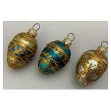 Vintage Swieze Jaja Poland Set Hand Decorated Glass Ornaments 6 Eggs With Original Carton