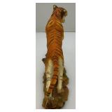 Vintage Hamelton Collection "Powerful Leap" By David Geenty Resin Tiger Statue 9" L x 6" T