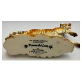 Vintage Hamelton Collection "Powerful Leap" By David Geenty Resin Tiger Statue 9" L x 6" T