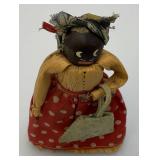 Vintage Handmade Corn Husk Dolls With Chestnut Heads Folk Art