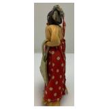 Vintage Handmade Corn Husk Dolls With Chestnut Heads Folk Art