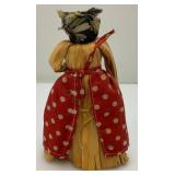 Vintage Handmade Corn Husk Dolls With Chestnut Heads Folk Art