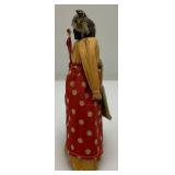 Vintage Handmade Corn Husk Dolls With Chestnut Heads Folk Art