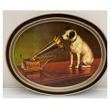 Vintage Oval Metal RCA Tray Victor Nipper The Dog His Master