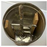 Antique Hand Crank Wooden And Metal Iced Cream maker