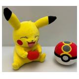 Tomy 11" Pokemon Pikachu Holding Apple Plush & Poke Ball 5"