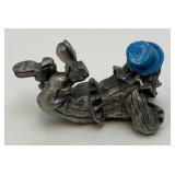 Vintage Misc. Miniature Collectibles Including Pewter/Brass Figurines, Clock & Music Box (Works)