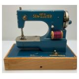 Vintage Miniature Cast Metal KAYanEE Sew Master Kids Sewing Machine Battery Operated 9" L x 7" H x 4 1/2" W