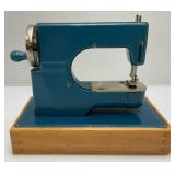Vintage Miniature Cast Metal KAYanEE Sew Master Kids Sewing Machine Battery Operated 9" L x 7" H x 4 1/2" W