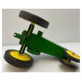 Large Wood Handmade John Deere Tractor 15 3/4" x 10 1/2"H x 11" W (Back Wood Wheels Have Crack And Need Repair)