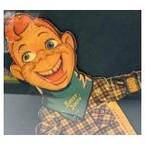 Very Old (HOWDY DOODY)  Cardboard Puppet With Moveable Arms Framed Behind Glass 14  3/4"