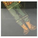 Very Old (HOWDY DOODY)  Cardboard Puppet With Moveable Arms Framed Behind Glass 14  3/4"