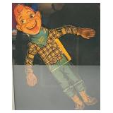 Very Old (HOWDY DOODY)  Cardboard Puppet With Moveable Arms Framed Behind Glass 14  3/4"