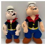 Vintage 13" & 15" POPEYE The Sailor Man Plush Figures