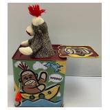 1967 Dr. Doolittle Jack In A Box (Crank Needs Repair) & Sock Monkey Jack In The Box (WORKS)
