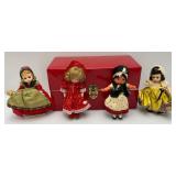 Vintage Tin Doll Case With Misc. Collectors Dolls Including Madam Alexander And More