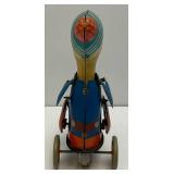 Vintage Kovap Wind Up Tin Toy Bot On Tricycle (WORKS) No Key