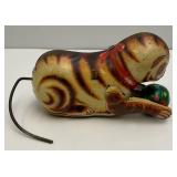 Vintage Tin Wind Up Cat (Works) Made In China (No Key) Runs In Circles And Rolls Over (VERY FUN)