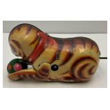 Vintage Tin Wind Up Cat (Works) Made In China (No Key) Runs In Circles And Rolls Over (VERY FUN)