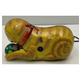 Vintage Tin Wind Up Cat (Works) Made In China (No Key) Runs In Circles And Rolls Over (VERY FUN)