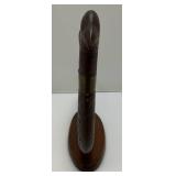 Vintage Wooden Hand Carved Bird, Knife And Fork Set Missing Two Forks Made In India