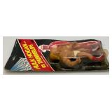 Est. $200.00 - $300.00 1983 PAC Phoenix Toys ROCKY Hulk Hogan As Thunderlips Fully poseable Doll On Original Card (New Old Stock)  Packaging Shows Wear