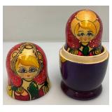Vintage Russian Nesting Doll Set Largest Is 7" Tall