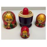 Vintage Russian Nesting Doll Set Largest Is 7" Tall
