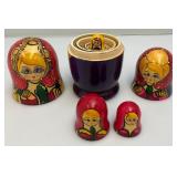 Vintage Russian Nesting Doll Set Largest Is 7" Tall
