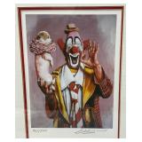 Lou And Knucklehead Lithograph #947/5000 Lou Jacobs Special Edition With COA Framed Behind Glass Pencil Signed By Leighton Jones