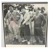 Framed Behind Glass Vintage Three Stooges "Golf With Your Friends" Poster 22" x 26"