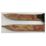 Vintage Homemade Wood Skis 46" x 3 3/4"