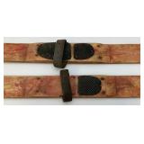 Vintage Homemade Wood Skis 46" x 3 3/4"