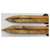 Vintage Homemade Wood Skis 46" x 3 3/4"