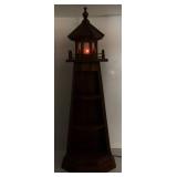48" Tall Handmade Wood Light House Book Shelf With Light