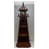 48" Tall Handmade Wood Light House Book Shelf With Light