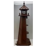 48" Tall Handmade Wood Light House Book Shelf With Light