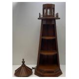 48" Tall Handmade Wood Light House Book Shelf With Light